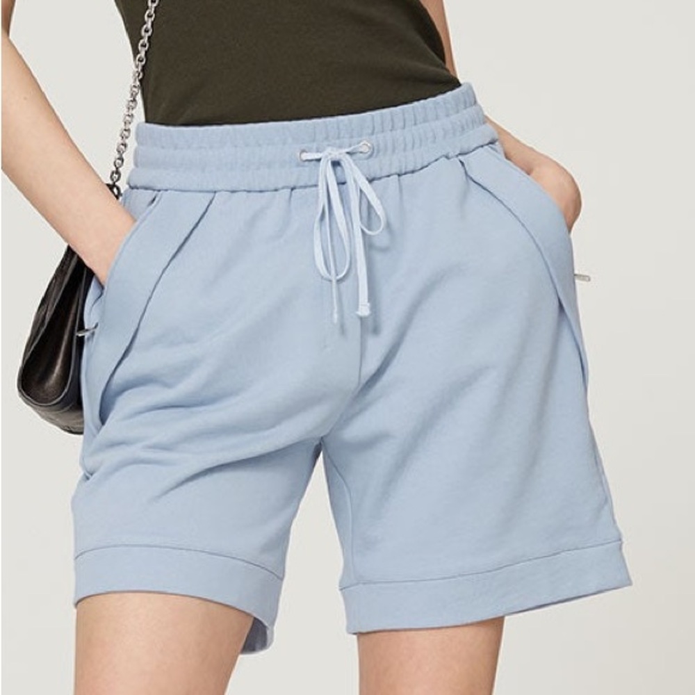 3.1 Phillip Lim French Terry Pull-On Shorts Light Blue Women's - Size Medium